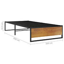 vidaXL Cadre de lit sans matelas noir métal 100x200 cm pas cher