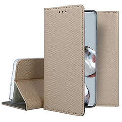 Htdmobiles Housse pour Xiaomi 12T / 12T Pro 5G - etui coque pochette portefeuille + film ecran - OR MAGNET