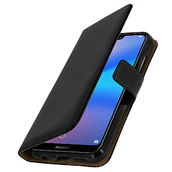 Avizar Étui Huawei P20 Lite Housse cuir portefeuille clapet coque silicone noir