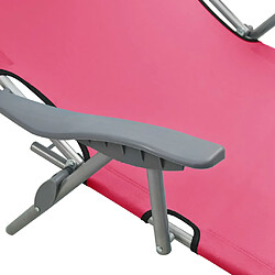 Acheter vidaXL Chaise longue avec auvent acier rose