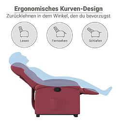 vidaXL Fauteuil inclinable rouge bordeaux tissu pas cher