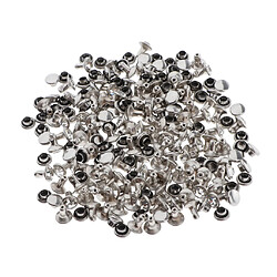 Avis 100pcs artisanat en cuir de bouton de bouton pression pour accessoires de vêtement argent 6mm