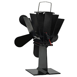 Acheter vidaXL Ventilateur de poêle alimenté par chaleur 5 pales Noir