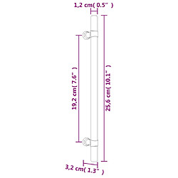 vidaXL Poignées d'armoire 20 pcs noir 192 mm acier inoxydable pas cher