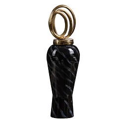 BigBuy Home Vase Verre Noir Doré Métal 15 x 15 x 46 cm