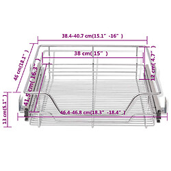 vidaXL Panier en treillis métallique 2 pcs 500 mm Argenté pas cher