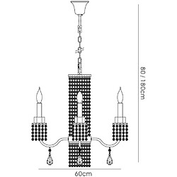 Avis Luminaire Center Suspension Emily 4 Ampoules chrome poli/cristal