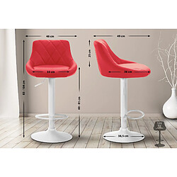 Non Tabouret de bar Lazio simili cuir blanc