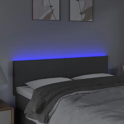 Avis Maison Chic Tête de lit scandinave à LED,meuble de chambre Gris foncé 144x5x78/88 cm Tissu -MN32766