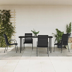 vidaXL Ensemble à manger de jardin 5 pcs noir textilène et acier