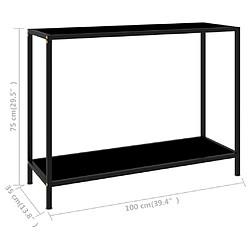 vidaXL Table console Noir 100x35x75 cm Verre trempé pas cher