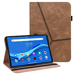 Etui en PU anti-rayures, uni avec support et porte-cartes marron pour votre Lenovo Tab M10 Plus/M10 FHD Plus TB-X606F/TB-606X