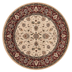 Avis RUGSX Tapis en laine OMEGA cercle ARIES fleurs rubis clair cercle 135 cm