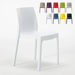 18 Chaises Ice Grand Soleil polypropylène restaurant promo offre stock, Couleur: Blanc