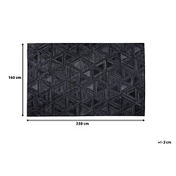 Beliani Tapis en cuir noir 160 x 230 cm KASAR