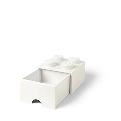 Avis Brique de rangement empilable avec tiroir blanc - Lego Décoration