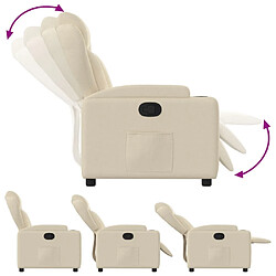 Avis vidaXL Fauteuil inclinable Crème Tissu