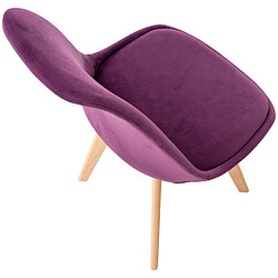 Acheter Decoshop26 Chaise de salle à manger x1 design scandinave en velours violet et pieds en bois clair 10_0002284