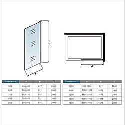 paroi de douche 40x200cm