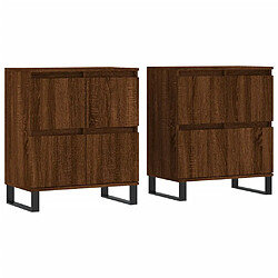 vidaXL Buffets 2 pcs chêne marron bois d'ingénierie