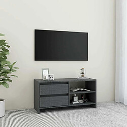 Maison Chic Meuble TV scandinave - Banc TV pour salon Gris 80x31x39 cm Bois de pin massif -MN20731