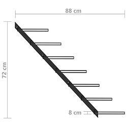 vidaXL Casier à bouteilles mural pour 7 bouteilles Noir Métal pas cher