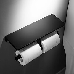 Universal Porte-papier toilette en aluminium noir Toilette roulée Serviettes Accessoires de salle de bains rectangulaires | Porte-papier