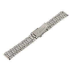 Bande de montre pour homme solide en acier inoxydable avec boucle déployante en argent 18mm pas cher