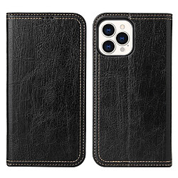 Etui en PU + TPU texture vintage, auto-absorbée avec support noir pour votre Apple iPhone 13 Pro 6.1 pouces