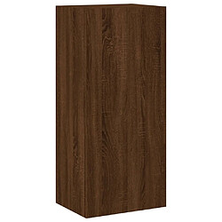 Maison Chic Meuble TV, Banc TV pour salon, Meuble de rangement mural chêne marron 40,5x30x90 cm bois d'ingénierie -GKD82263