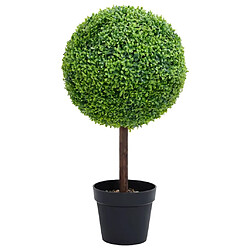 vidaXL Plante de buis artificiel avec pot Forme de boule Vert 50 cm