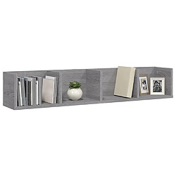 Avis Maison Chic Étagère murale flottante,Etagère de rangement à CD Sonoma gris 100x18x18 cm Bois d'ingénierie -MN45269