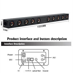 Acheter Universal Home Cinéma Bois TV Interdiction du son 8 haut-parleurs + 2 haut-parleurs subwoofers Bluetooth haut-parleurs subwoofers 3D Ordinateur Colonne de son 3D Surround Barre de son Barre de son (noir)