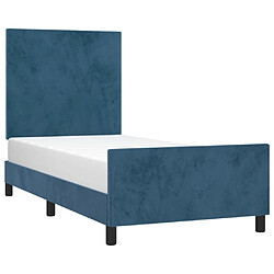 Avis Maison Chic Lit adulte - Cadre Structure de lit avec tête de lit Contemporain Bleu foncé 80x200 cm Velours -MN49693