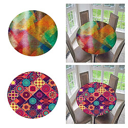 2x Housse De Table Ajustée En Polyester à Bords élastiques Colorés Aquarelle De 1,2 M