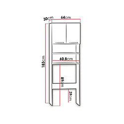 Acheter Habitat Et Jardin Meuble de rangement Pola - 183 x 64 x 30 cm - Blanc