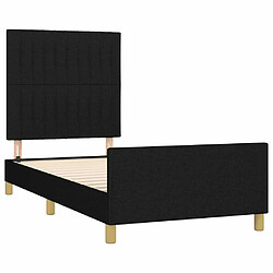 Acheter Maison Chic Lit adulte - Cadre Structure de lit avec tête de lit Contemporain Noir 100x200 cm Tissu -MN65023