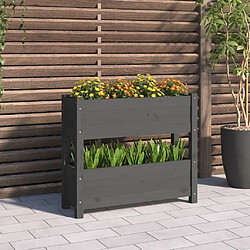 vidaXL Jardinière Gris 77x25x66 cm Bois massif de pin