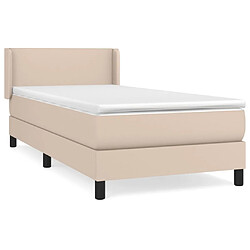 Maison Chic Lit Adulte - Lit simple Lit à sommier tapissier avec matelas moelleux - Meuble de Chambre - Cappuccino 90x200 cm -MN25578