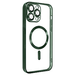 Avizar Coque MagSafe pour iPhone 13 Pro Max Silicone Protection Caméra Chromé Vert