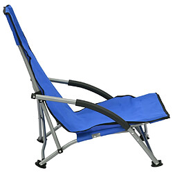 Avis vidaXL Chaises de plage pliables lot de 2 Bleu Tissu