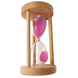 Sablier en bois rond cadre sablier pour enfants cadeau Home Decor Pink 6min