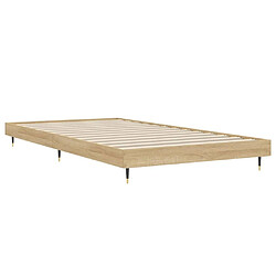 Maison Chic Lit adulte - Lit simple Cadre de lit,Structure du lit Contemporain chêne sonoma 100x200 cm bois d'ingénierie -MN10089 pas cher