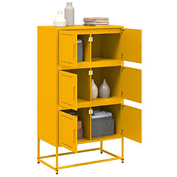 Acheter vidaXL Buffet jaune moutarde 68,5x38,5x123,5 cm acier