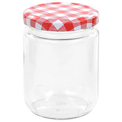 Avis vidaXL Pots à confiture Couvercle blanc et rouge 96 pcs Verre 230 ml