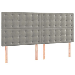 Acheter vidaXL Sommier à lattes de lit et matelas Gris clair 200x200cm Velours