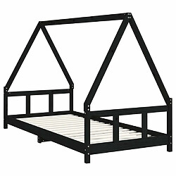 Avis Maison Chic Lit simple Cadre de lit pour enfants,Lit d'Enfant Moderne noir 90x200 cm bois de pin massif -MN24509