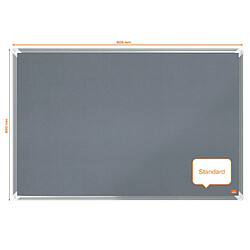 Nobo Tableau d'affichage en feutre Premium Plus 90x60 cm Gris pas cher