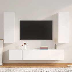 vidaXL Ensemble de meubles TV 4 pcs Blanc Bois d'ingénierie