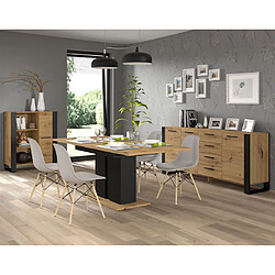 Avis Bestmobilier Donnely - buffet haut - bois et noir - 110 cm